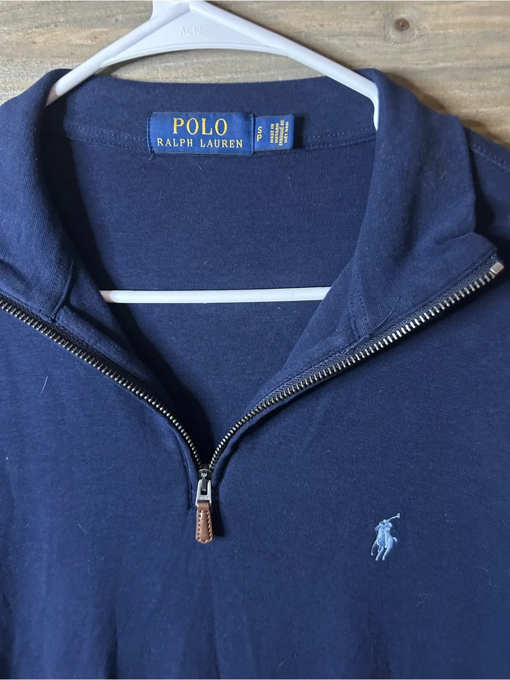 Polo by Ralph Lauren Men's Dark Navy Quarter-Zip Sweater